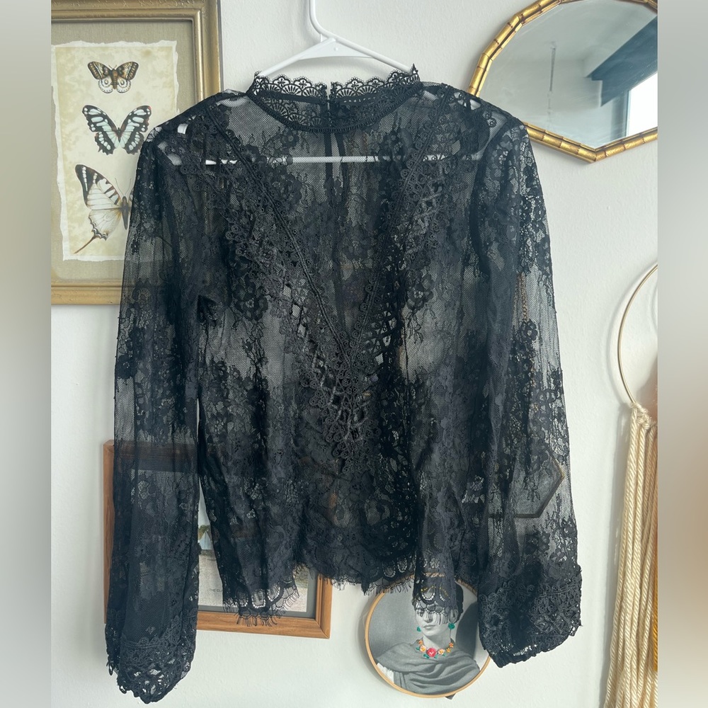 Endless Rose Mesh/Embroidered Floral Top